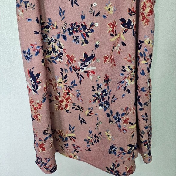 Zac & Rachel Feminine Double Layer Button Up Floral Print Popover Tank Top Sz M - Picture 6 of 8